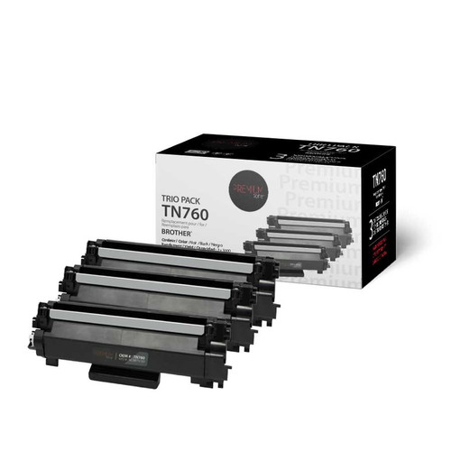Brother TN760 Toner Compatible Premium Tone Trio Pack