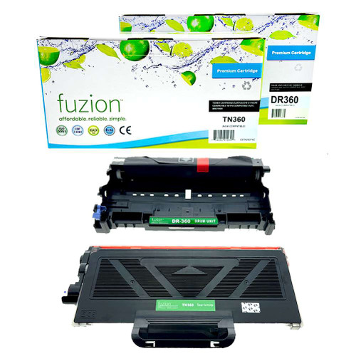 Fuzion Brother TN360 / DR360 Compatible Toner & Drum Combo