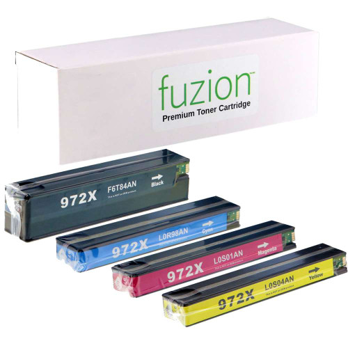 Fuzion HP #972X Remanufactured Inkjet Set - HY C/K/M/Y Fuzion HP #972X Remanufactured Inkjet Set - HY C/K/M/Y