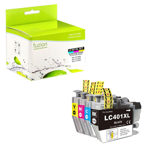 Fuzion Brother LC401XL Compatible Inkjet Set - C/K/M/Y