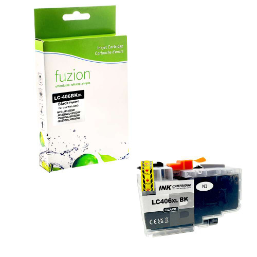 Fuzion Brother LC406XLBKS Compatible Inkjet - Black