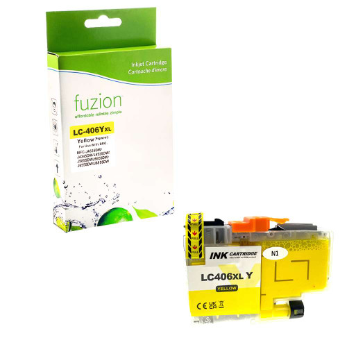 Fuzion Brother LC406XLYS Compatible Inkjet - Yellow