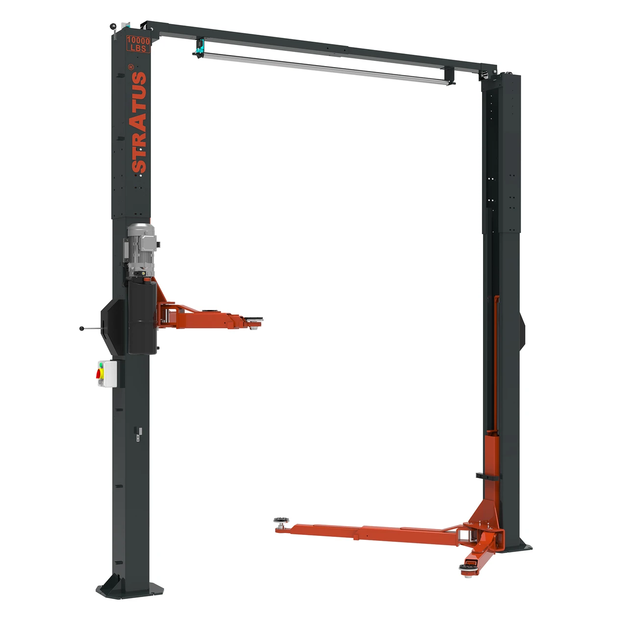 Stratus SAE-C10A 2 Post Clear Floor Height Adjustable Direct Drive 10,000 lbs Capacity Single Point Manual Release Car Lift