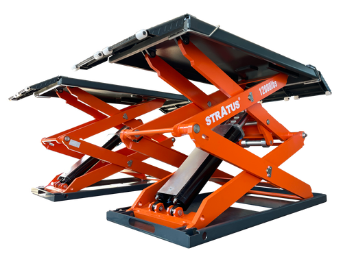 Stratus SAE-UT12000 G2 Commercial Grade 12,000 lb Low Profile Full-Rise Scissor Car Lift for On-Ground or Flush In-Ground Mounting
