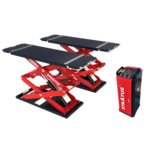 Stratus SAE-UT12000 G2 Commercial Grade 12,000 lb Low Profile Full-Rise Scissor Car Lift for On-Ground or Flush In-Ground Mounting