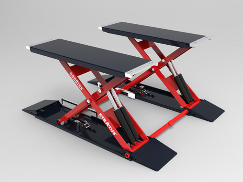 Stratus SAE-MS9000XT G4 Commercial Grade On-Ground or In-Ground Mount Low Profile Full Rise Scissor Car Lift Generation 4