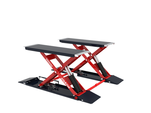 Stratus SAE-MS9000XT G4 Commercial Grade On-Ground or In-Ground Mount Low Profile Full Rise Scissor Car Lift Generation 4