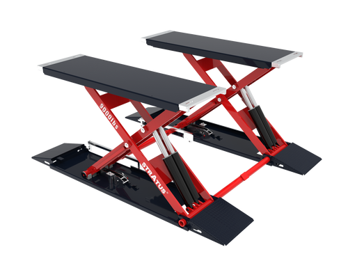 Stratus SAE-MS9000XT G4 Commercial Grade On-Ground or In-Ground Mount Low Profile Full Rise Scissor Car Lift Generation 4