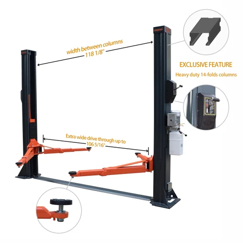 Stratus SAE-F10X Extra Wide Drive Through Floor Plate 10,000 LBS Capacity Single Point  Manual Release Car Lift