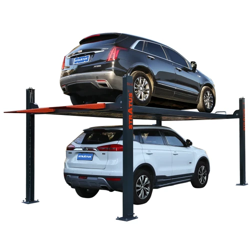 Stratus SAE-P410 4 Post 10,000 LBS Capacity Manual Release Storage Car Lift (Caster Kit Sold Separately)