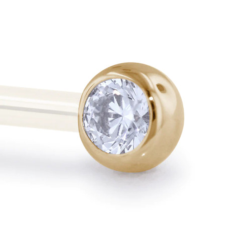 Gold  Cz Side Gem