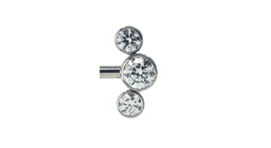 Forward Facing Threadless 3 Gem Arc - Piercing HQ