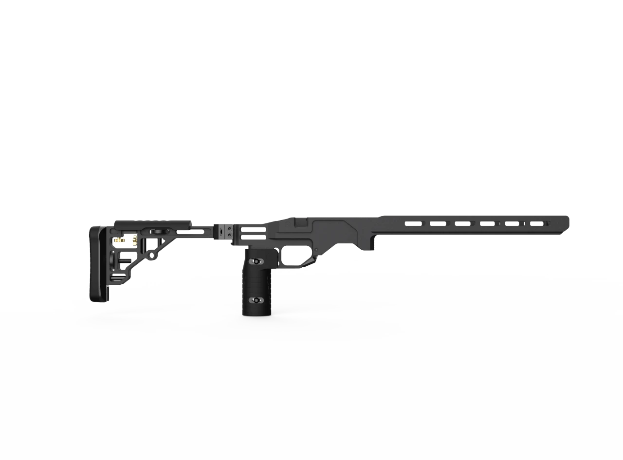 adjustable grip accessory on chassis butt stock combo