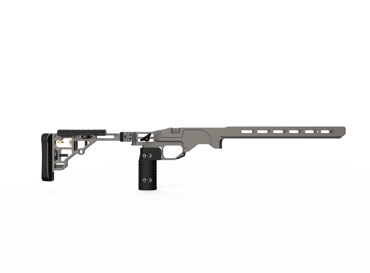 thumb rest accessory on chassis and butt stock combo