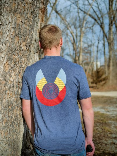 rear view of man wearing Ultradyne t-shirt 