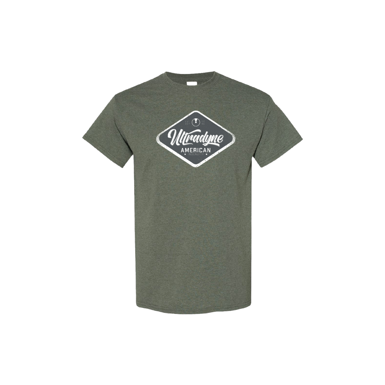 green t-shirt with classic Ultradyne logo
