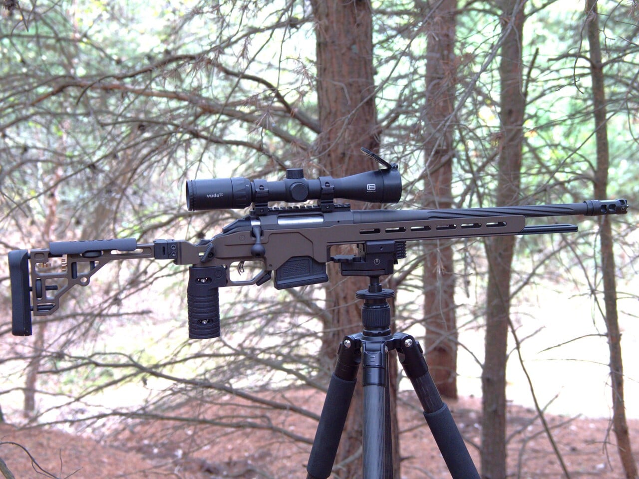 adjustable butt stock installed on rifle