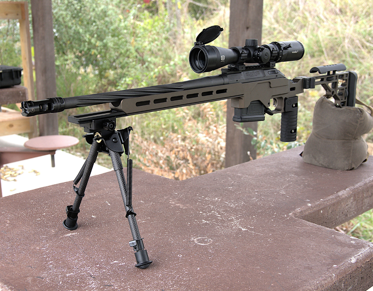firearm bipod on table