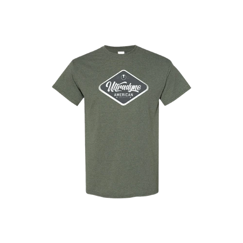 green t-shirt with classic Ultradyne logo