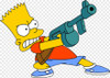 bart simpson WITH A MACHINE GUN STICKER bart simpson WITH A MACHINE GUN STICKER