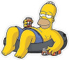 homer simpson POOL FLOAT DUFF BEER Sticker