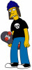 Jimbo Jones with skateboard simpson sticker