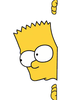 PEEKING BART funny cartoon sticker