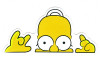 PEEKING HOMER funny cartoon sticker 2 PEEKING HOMER funny cartoon sticker 2
