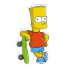 simpsons bart SKATE BOARD Sticker 2