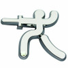 Fencing Stick Figure Chrome Emblem