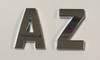 Style 3 Large Condensed Chrome Letters A-Z 2.2"