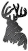 Deer Head Decal 44 - Daimondplate Black