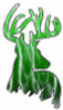 Deer Head Decal 44 - Lightning Green