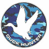 Duck Hunter Circle Decal 88 - Camo Blue