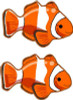 Clown Fish Stickers small PAIR