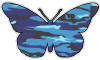 Butterfly Camo Sticker 1 - BLUE