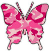 Butterfly Camo Sticker 2 - PINK