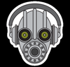robot in gas mask sticker