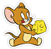 TOM AND JERRY CARTOON STICKER WITH CHEESE