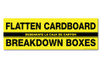 flatten cardboard breakdown boxes recycle sticker