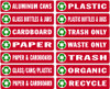 RECYCLE BIN LABELS -  RED set of 14 stickers