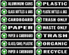 RECYCLE BIN LABELS - BLACK  set of 14 stickers