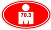 Oval Running Decals Ironman 70.3 Sticker U
