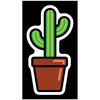 cactus in pot cartoon plant sticker
