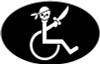 wheelchair pirate oval sticker