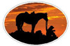 Oval Sitting Cowboy Decal 13