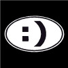Keystroke Face Oval Decal Happy