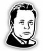 ELON SERIOUS FACE BLACK AND WHITE STICKER