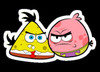 Angry Bird Sponge Bob Vinyl Sticker