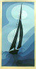 14x26 Sailboat Stormy Weather Silk Screen Print